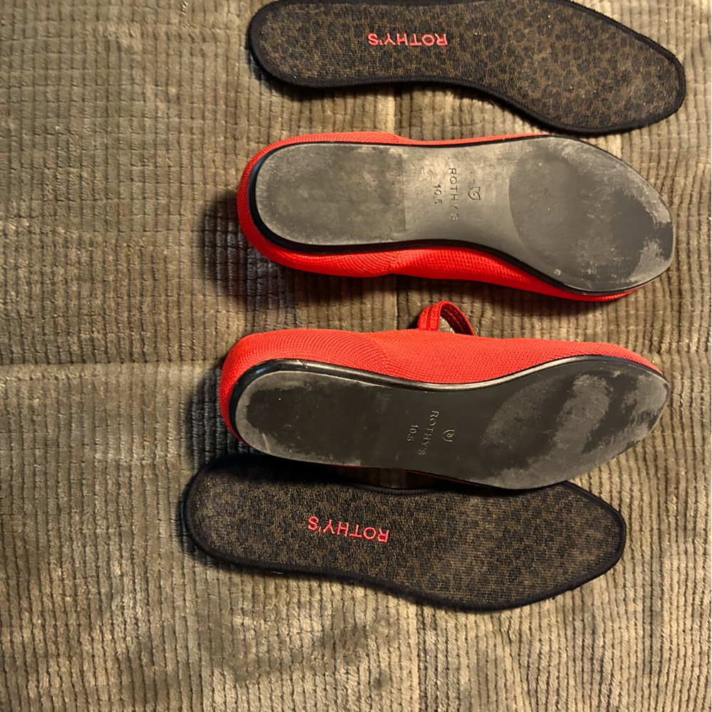 ROTHYS Red Pointed Toe Flats Womens Size 10